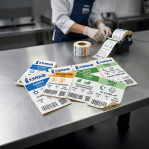 Special meals Airline Catering Labels including Vegan, Halal, Kosher, and Gluten-Free SPML tags.